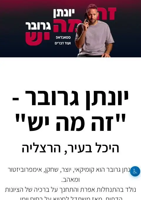 פוסטר של יונתן גרובר - "זה מה יש", היכל בעיר, הרצליה.