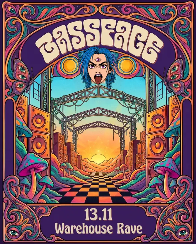 פוסטר של Bassface Warehouse Rave