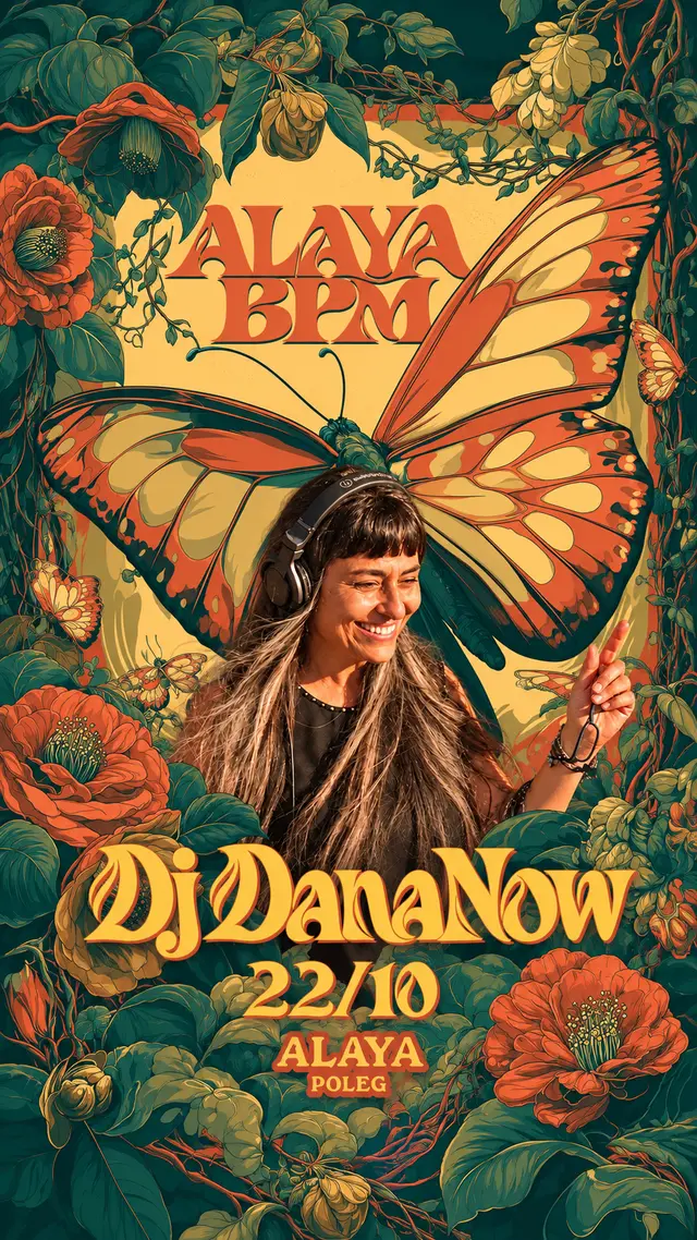 פוסטר של BPM עם DJ DanaNow - חמישי 22.10