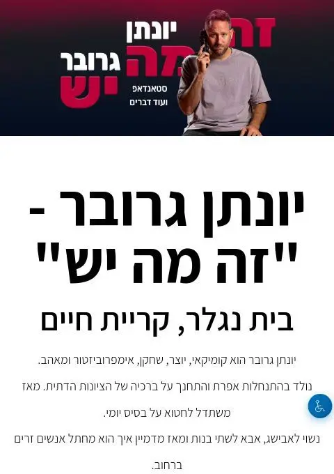 פוסטר של יונתן גרובר - "זה מה יש", בית נגלר, קריית חיים
