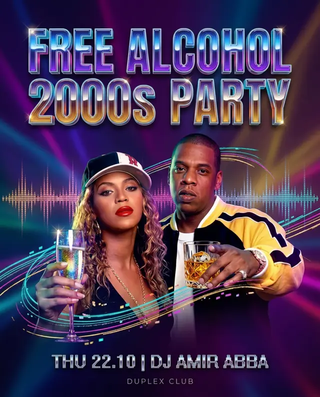 פוסטר של Free Alcohol 2000s Party