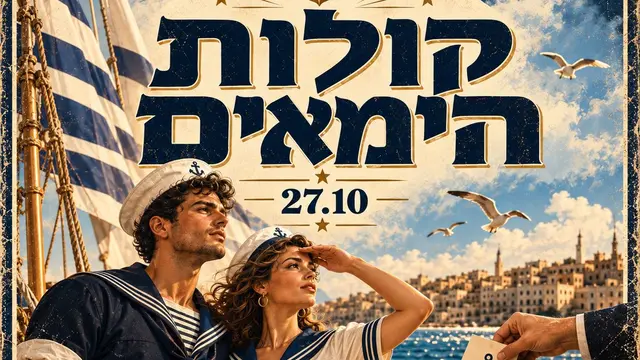 פוסטר של מלבן קולות הימאים ⚓🌊🧜🏼‍♂️ יום הבחירות - 27.10.26
